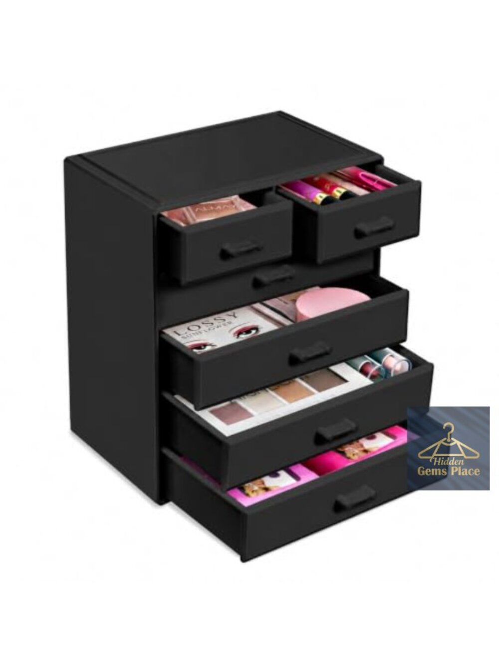 Acrylic Makeup Organizer with 6 Drawers, Vanity Storage for Cosmetics & Jewelry